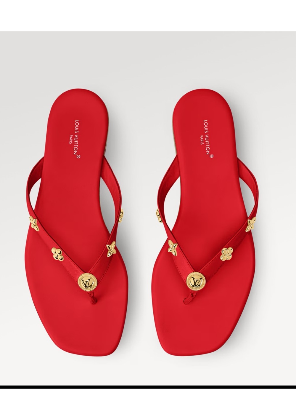 Louis Vuitton Gaia Thong Sandal Flats - Red